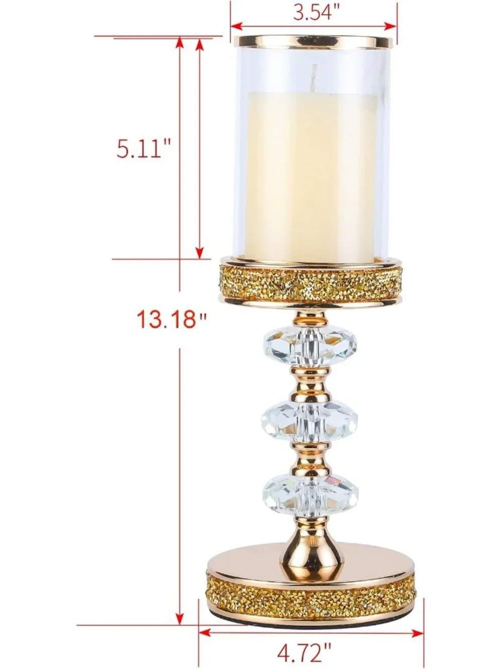 Elegant Crystal Pillar Candle Holders for Weddings, Events & Home Decor